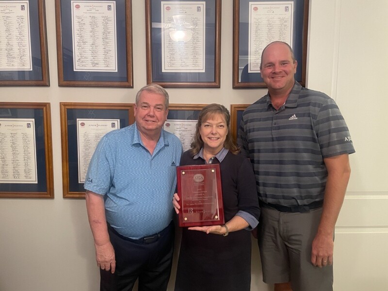 Jim and Liz McCarthy with Adam Rogers - 2021 Volunteer Award