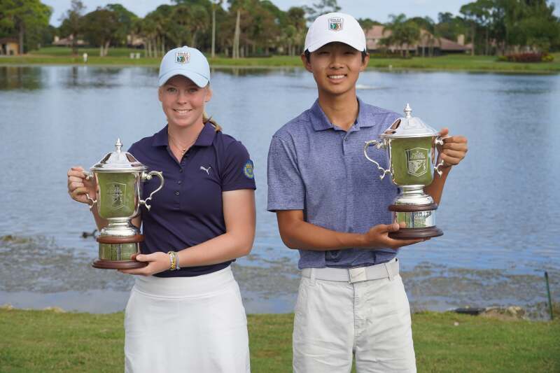 Meja Ortengren and Eric Lee individual trophies - Rolex Tournament of Champions - 2021
