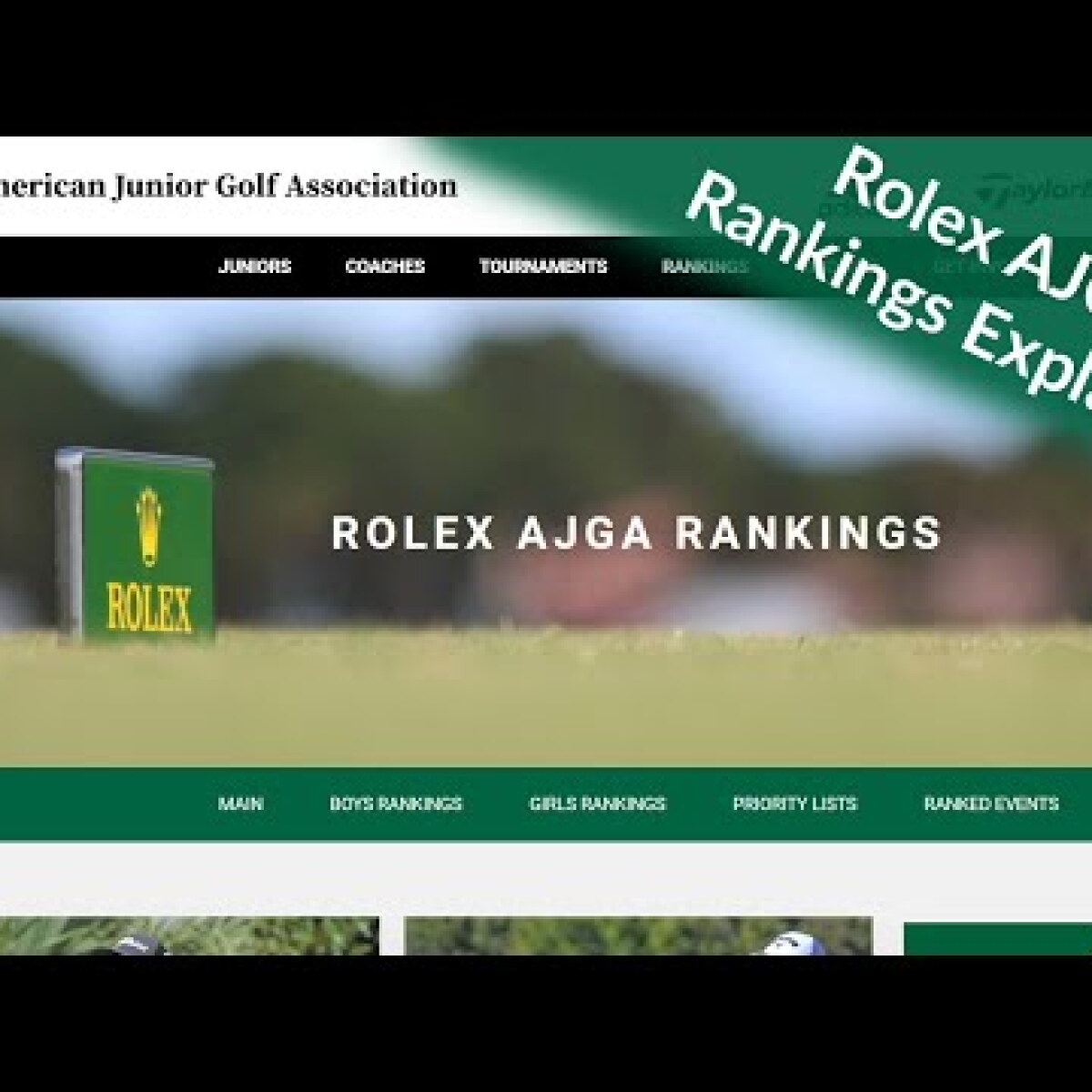 The Rolex AJGA Rankings Explained