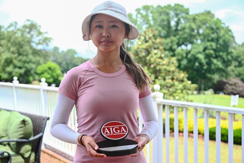 Gabrielle Kim Holding Her Trophy - 2026 - Visit Williamsburg Junior Championship