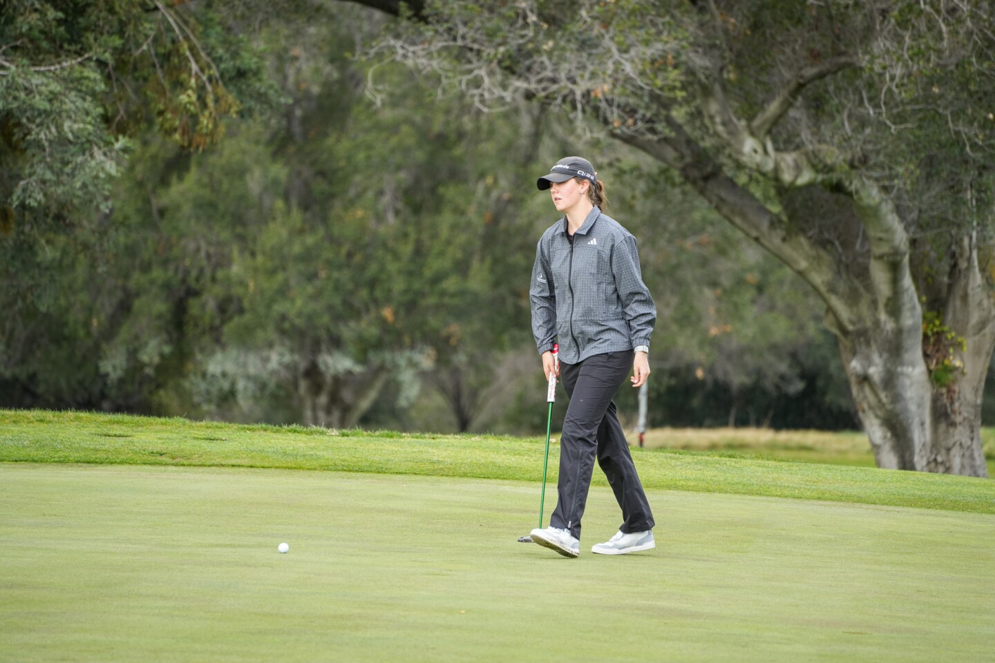 Asterisk Talley standing on green - 2026- Fortinet Stanford Invitational hosted by Rose Zhang