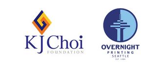 KJ Choi Foundation and Overnight Printing Title Sponsor Logo