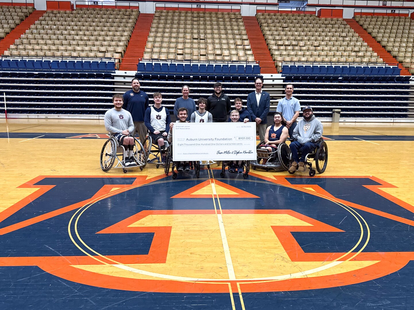 AJGA presents check to Auburn Adapted Athletics - 2025 
