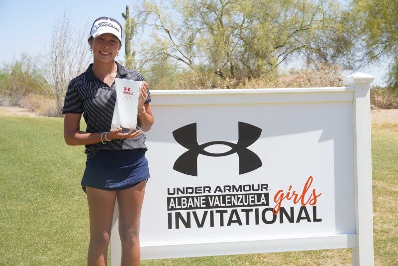 Jaclyn LaHa with tournament logo - 2022 - Under Armour Albane Valenzuela Girls Invitational