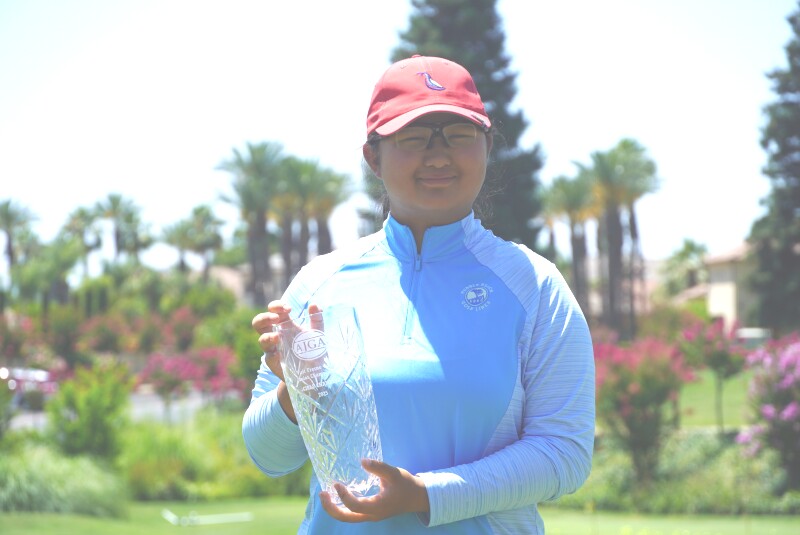 Isabella Sun with Trophy - 2025 - Visit Fresno County Junior Championship